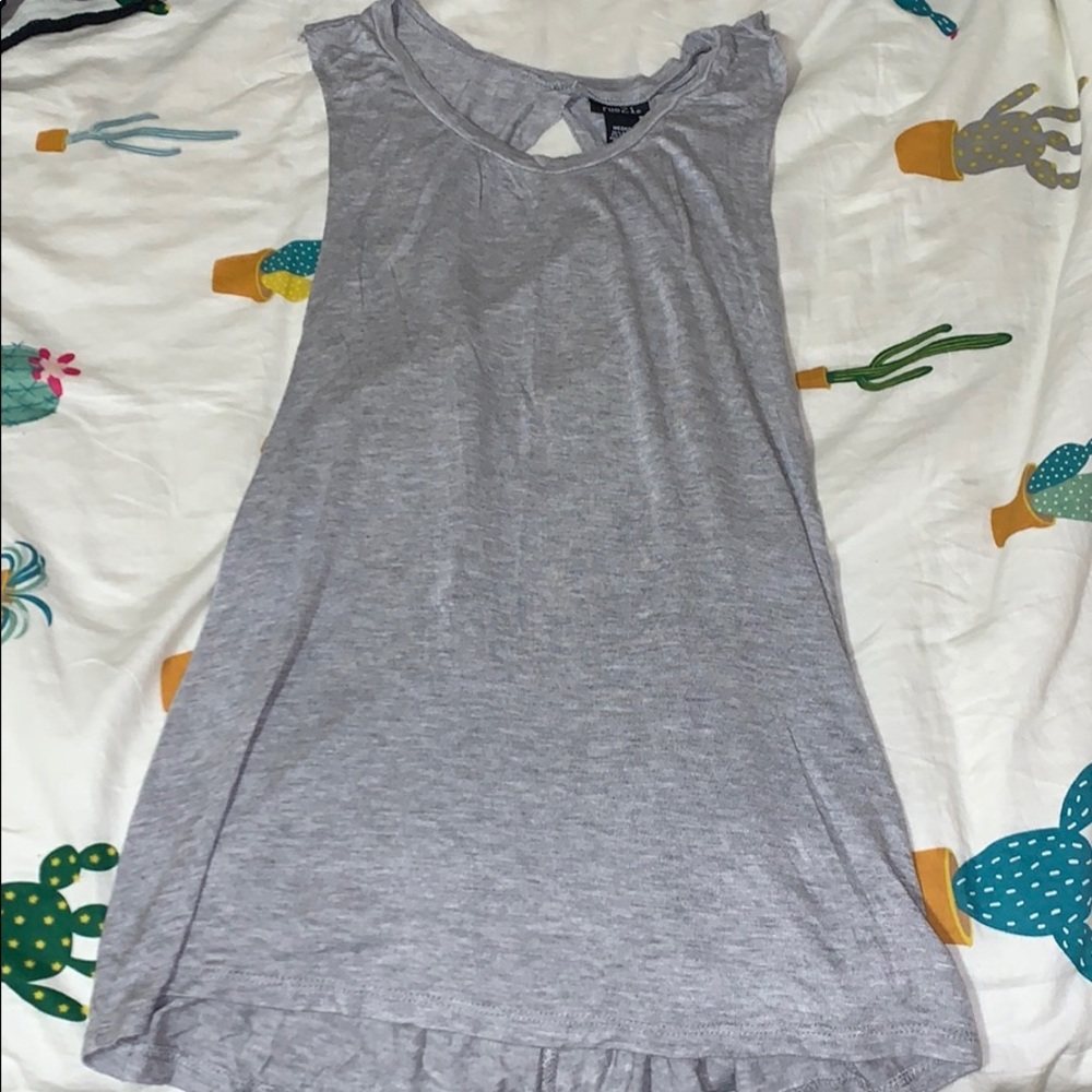 Grey Cut Out tank top